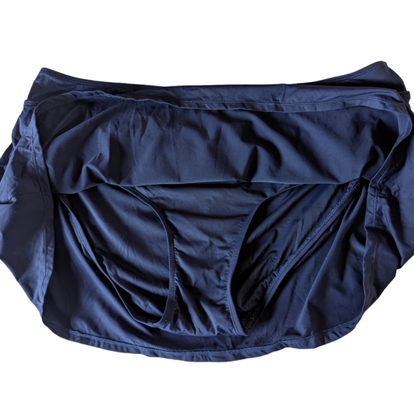 Anne Cole Navy Swim Set 20W Twist Lightly Padded Top Swim Skirt Bikini 2 Piece - Picture 4 of 6